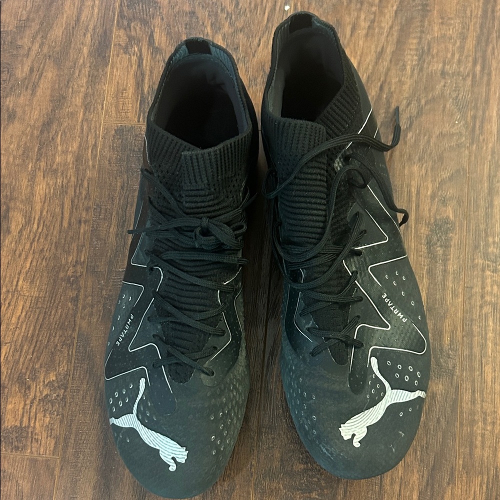 Puma Black and White Pwrtape Soccer Cleats
